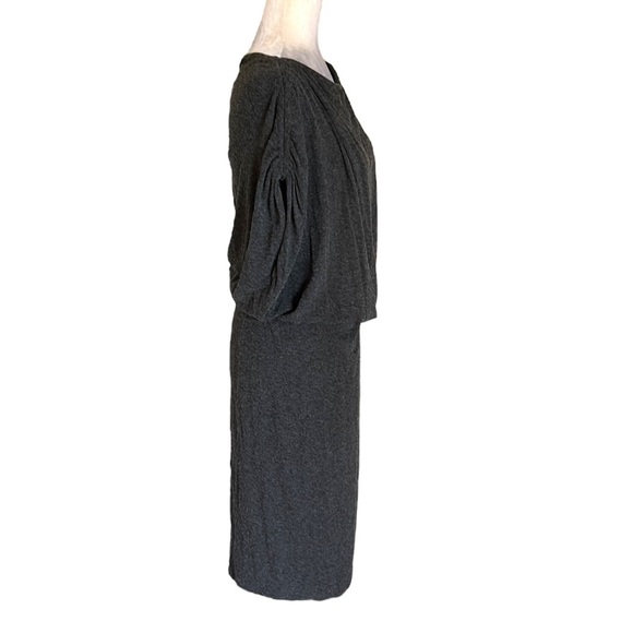 Reiss Evelyn Charcoal Gray Jersey Knit Drape Midi Dress - M - Picture 9 of 15